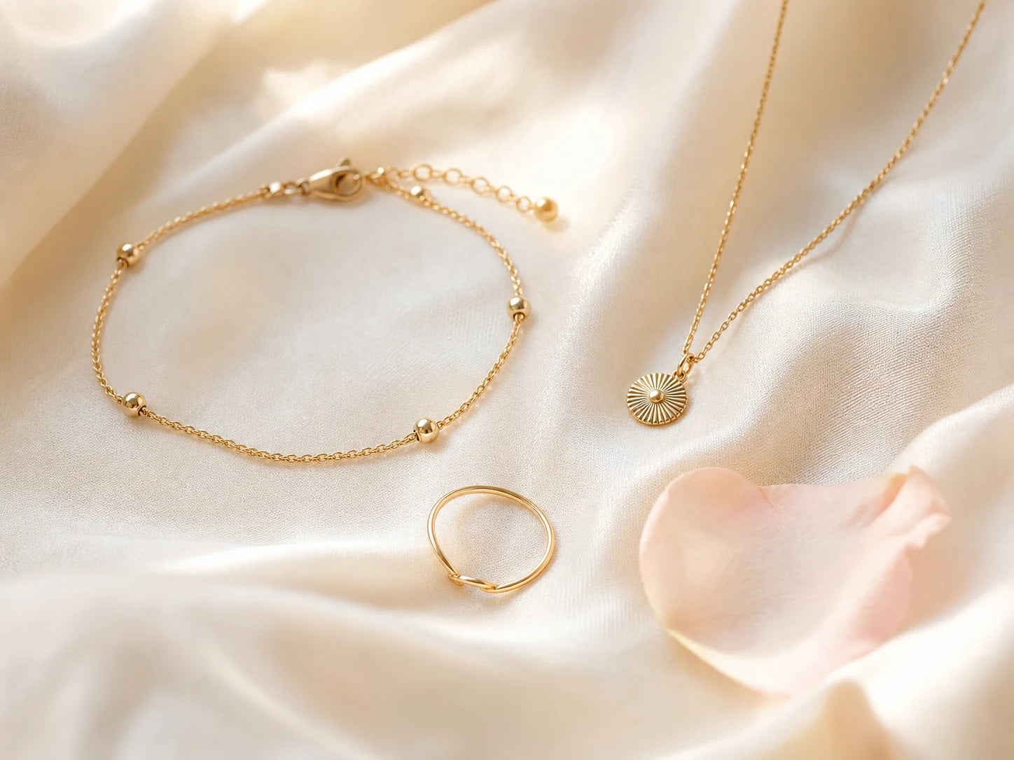Thoughtful jewelry gift with bracelet, pendant and ring