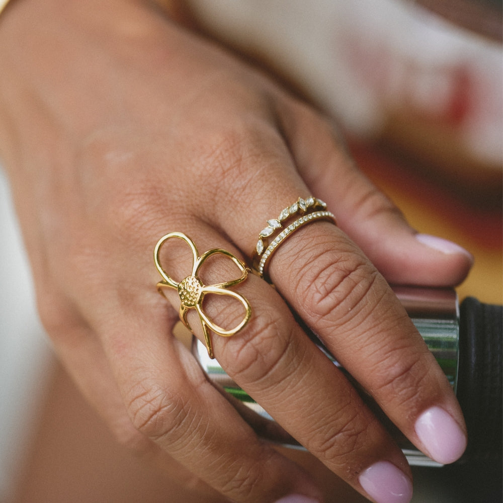 18K Gold Mia Crystal Ring — view 3