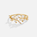 18K Gold Crystal Vine Ring — view 1