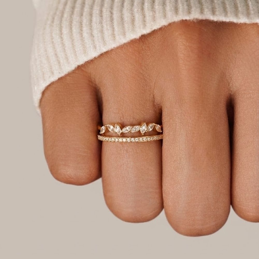 18K Gold Mia Crystal Ring — view 2