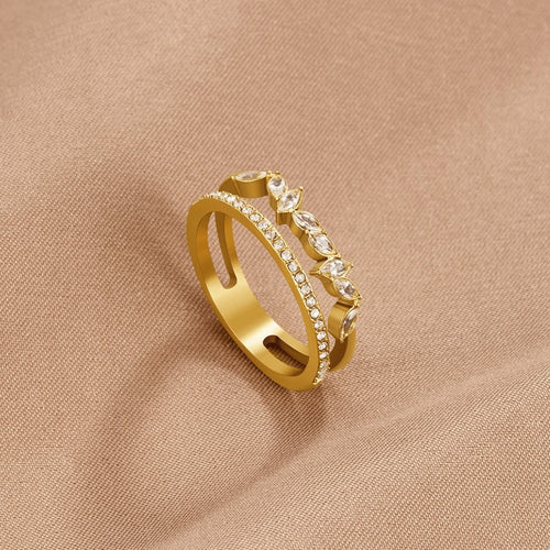 18K Gold Mia Crystal Ring — view 1