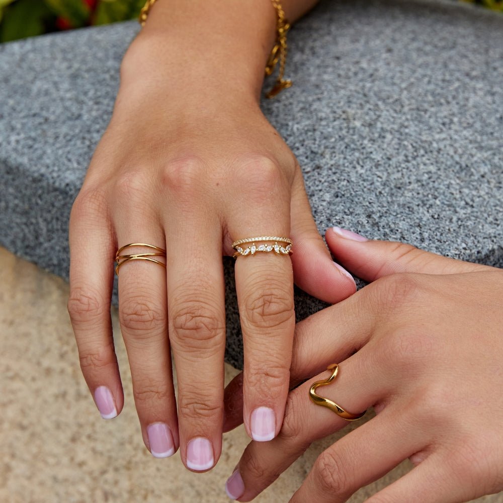 18K Gold Mia Crystal Ring — view 6