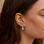 Gold Aquamarine Drop Earrings — view 2