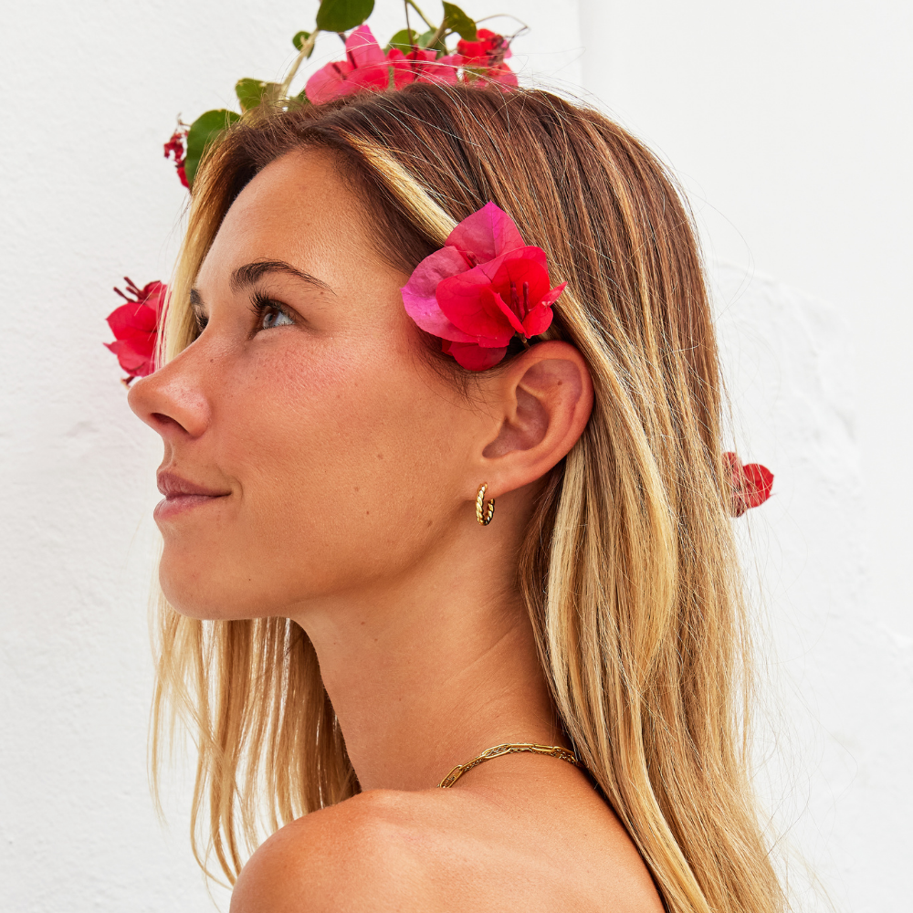 Layla Gold Twist Earrings — view 3