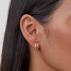 18K Gold & Crystal Claw Earrings — view 2