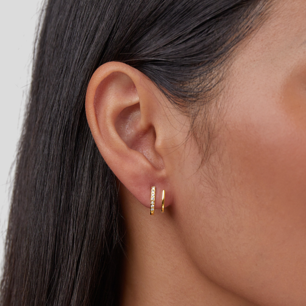 18K Gold & Crystal Claw Earrings — view 2