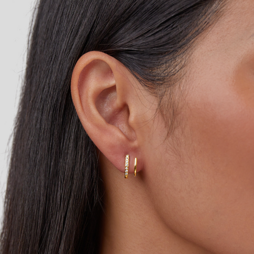 18K Gold & Crystal Claw Earrings — view 2