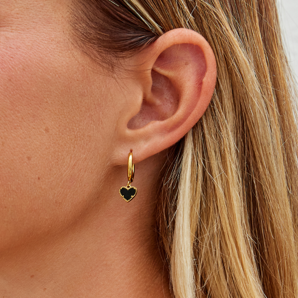 'Tainted Hearts' Hoop Earrings — view 2