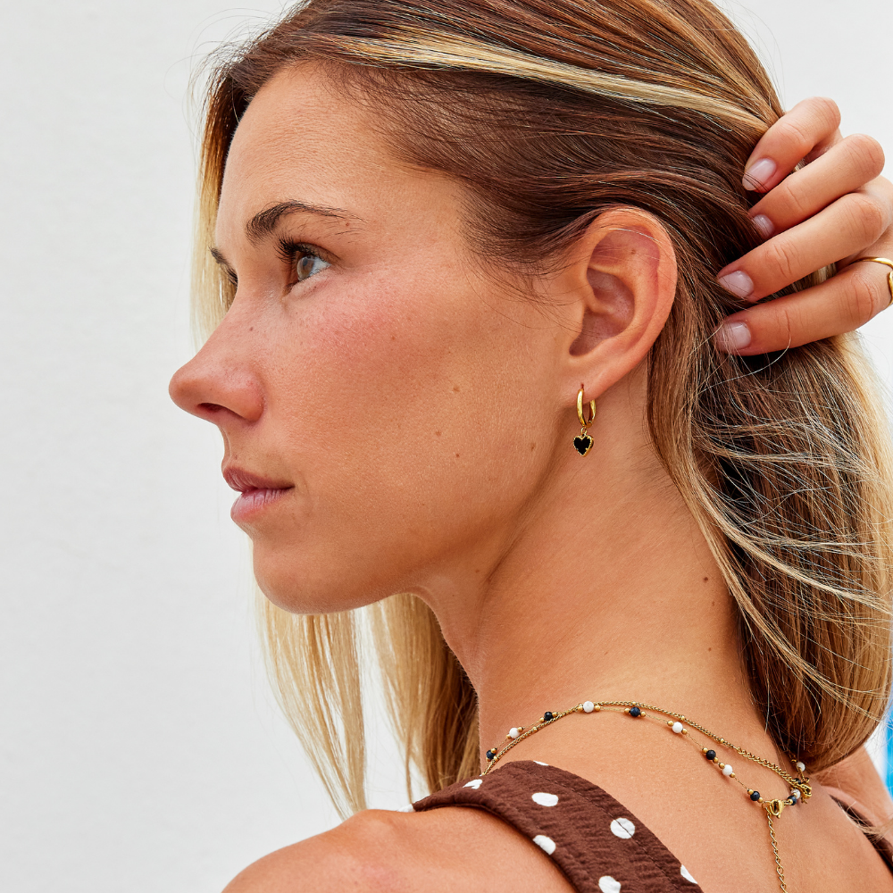 'Tainted Hearts' Hoop Earrings — view 3