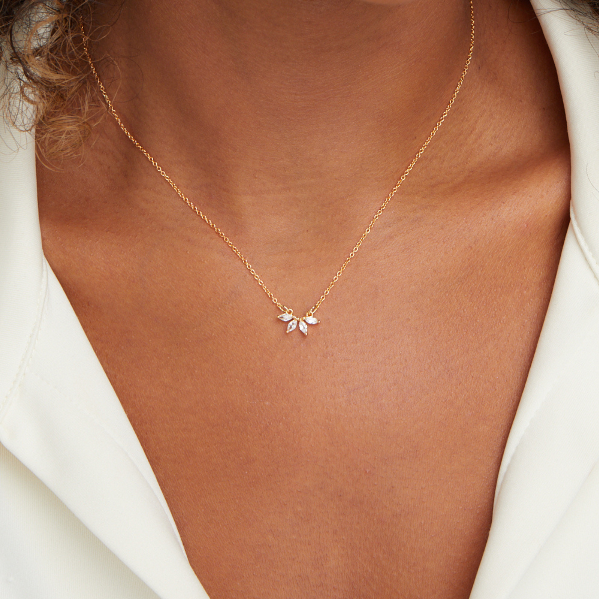 Tiffany Crystal Leaf Pendant Necklace — view 2