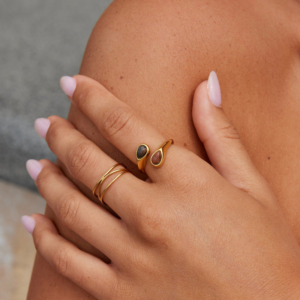 Tiger Eye Stone Wrap Ring — view 2