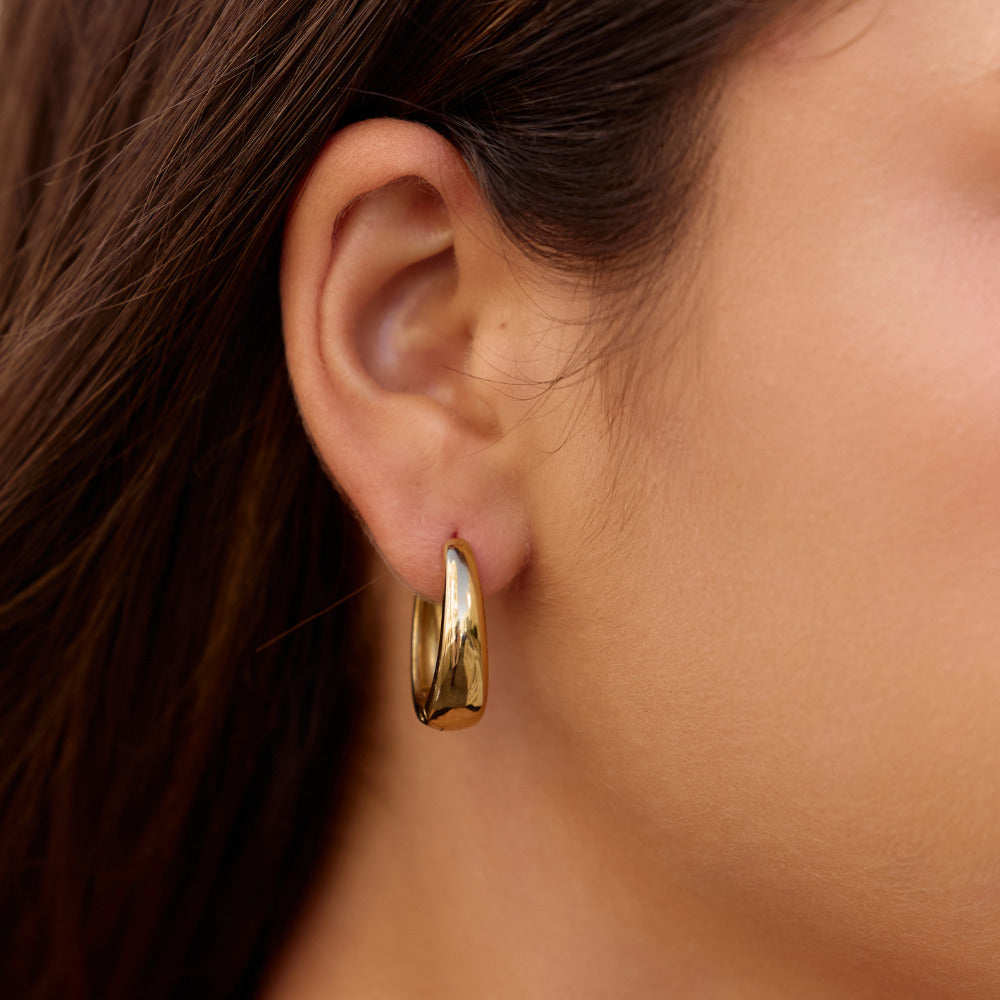 Valentina Gold Hoop Earrings — view 2