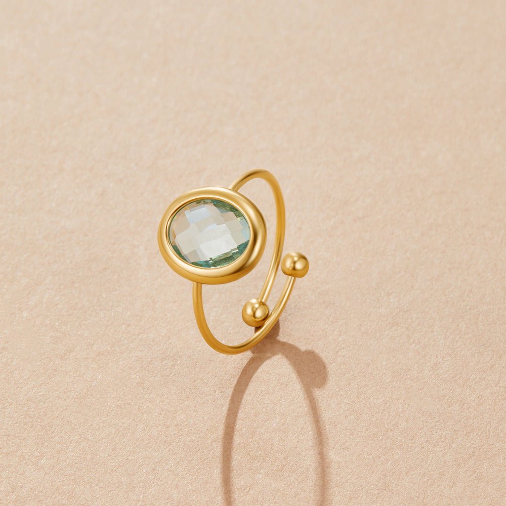 Aquamarine Crystal Gold Ring — view 4