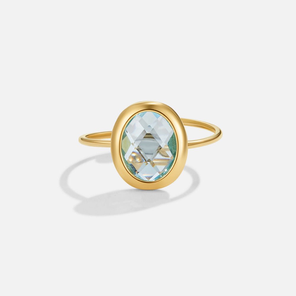 Aquamarine Crystal Gold Ring — view 1