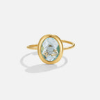 Aquamarine Crystal Gold Ring — view 1
