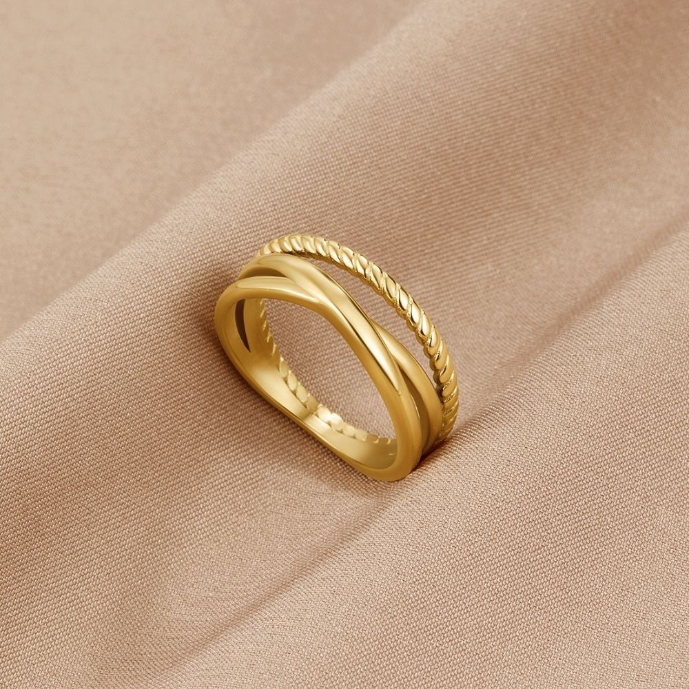 Ara Twisted Crossed Ring — view 1