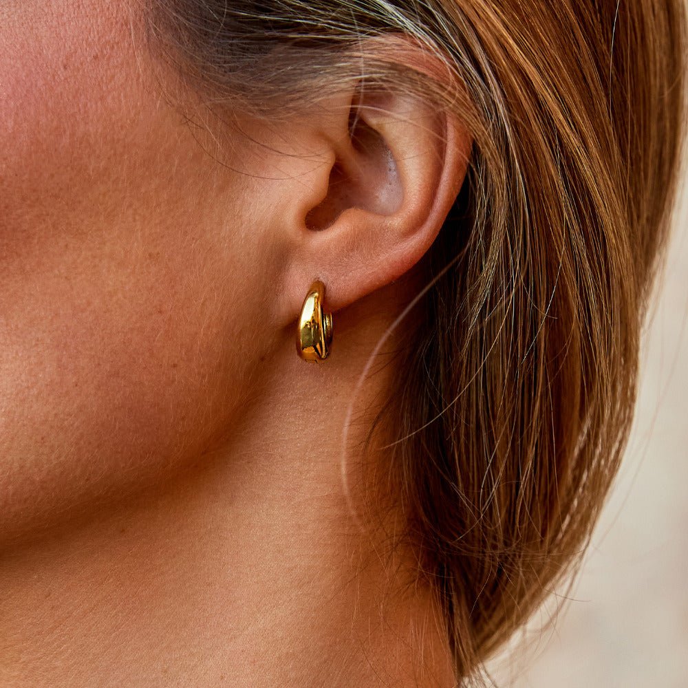Audrey Gold Hoop Earrings — view 2