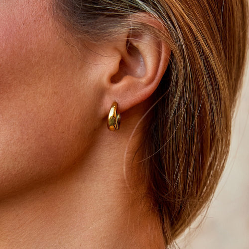 Audrey Gold Hoop Earrings — view 2