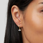 Blue Evil Eye Drop Earrings — view 2