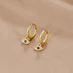 Blue Evil Eye Drop Earrings — view 1