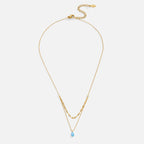 Blue Opal Teardrop Layered Necklace — view 5