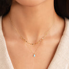 Blue Opal Teardrop Layered Necklace — view 6