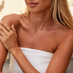 Blue Opal Teardrop Layered Necklace — view 3