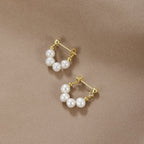 Celine Pearl Hoop Earrings — view 3