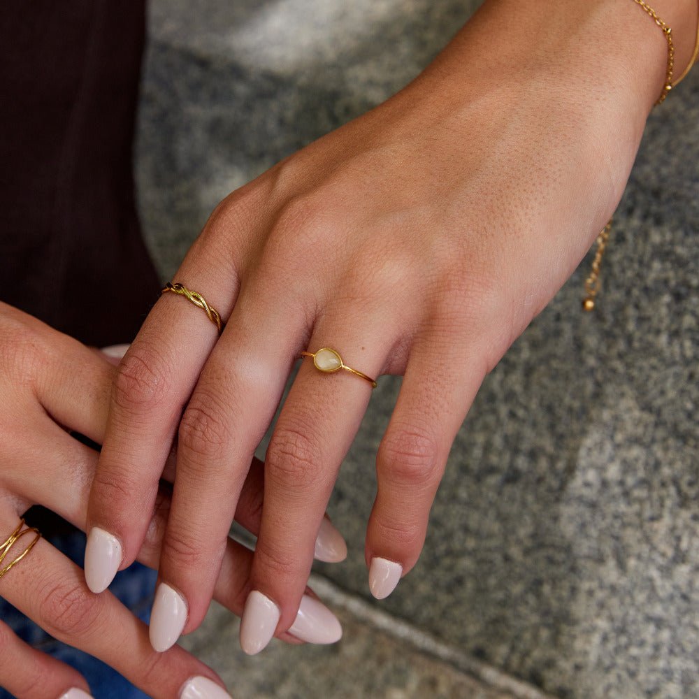 Clara Teardrop Stone Ring — view 2