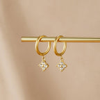 Crystal Four Leaf Clover Drop Earrings — view 1
