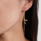 Crystal Hummingbird Tassel Earrings — view 2