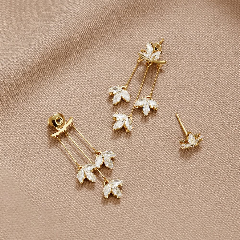 Crystal Lotus Waterfall Earrings — view 3