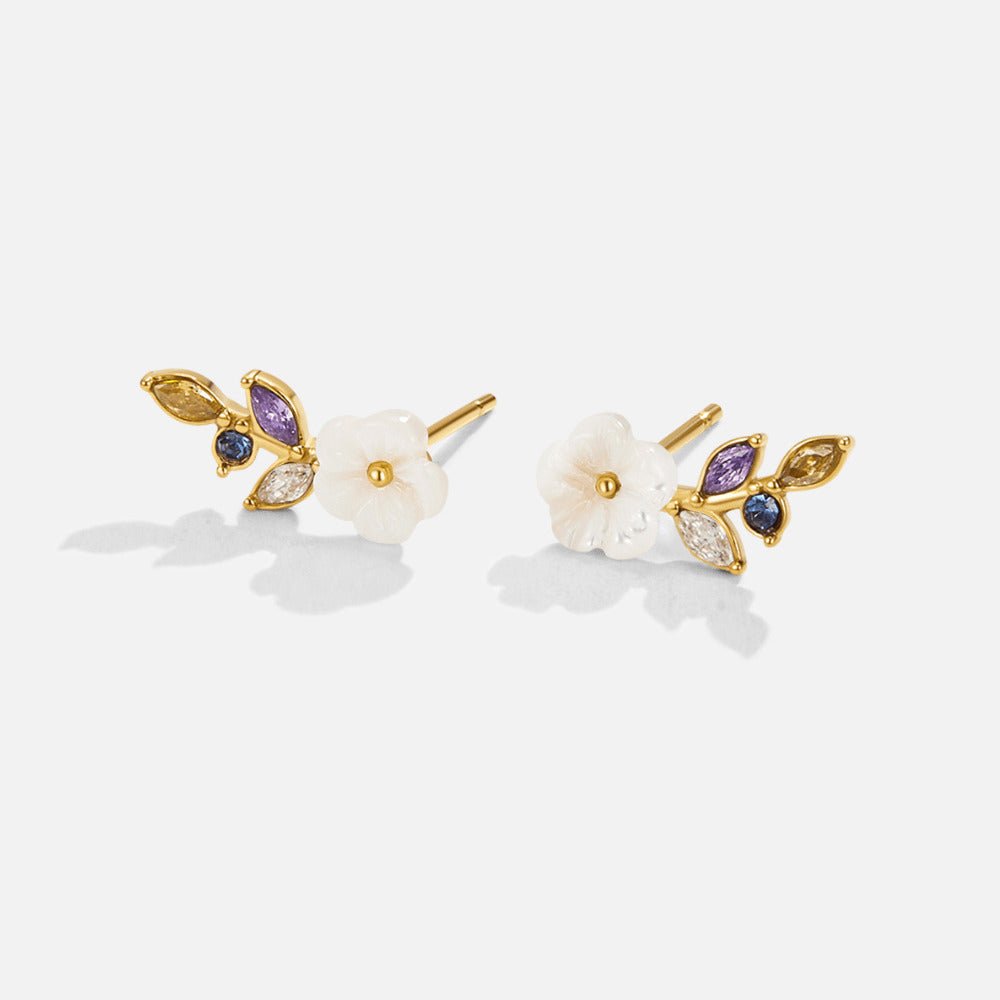 Crystal White Blossom Earrings — view 4