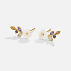 Crystal White Blossom Earrings — view 4