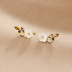Crystal White Blossom Earrings — view 1