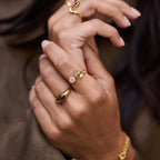 Crystal White Blossom Ring Gold — view 6