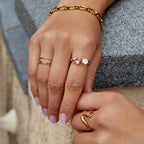 Crystal White Blossom Ring Gold — view 2