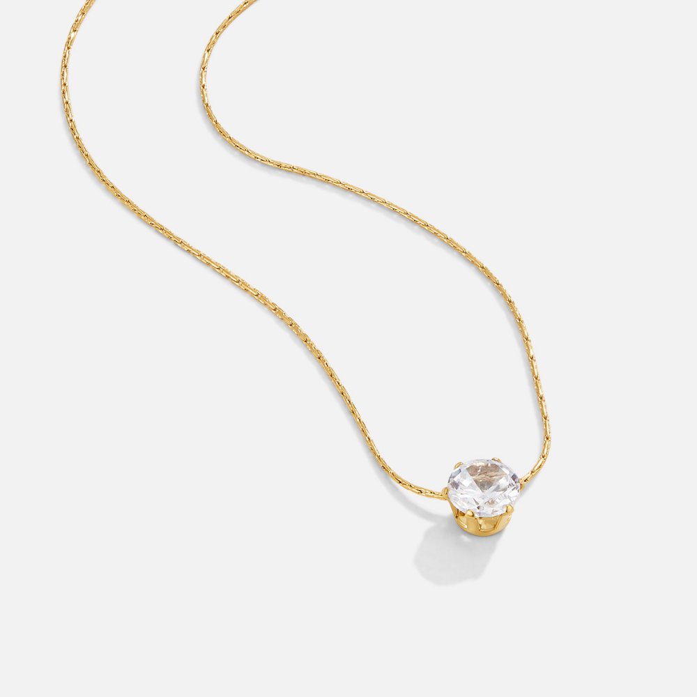 Dainty Round Crystal Necklace — view 1