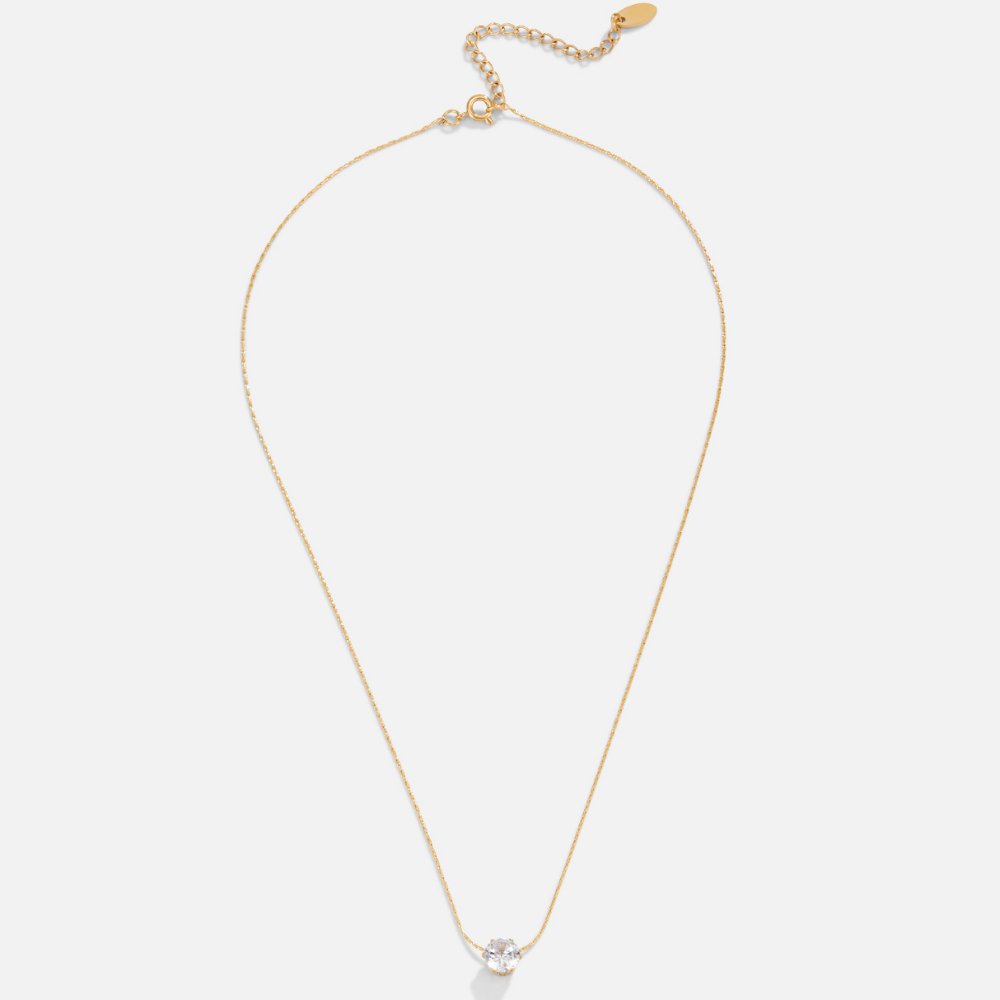 Dainty Round Crystal Necklace — view 3