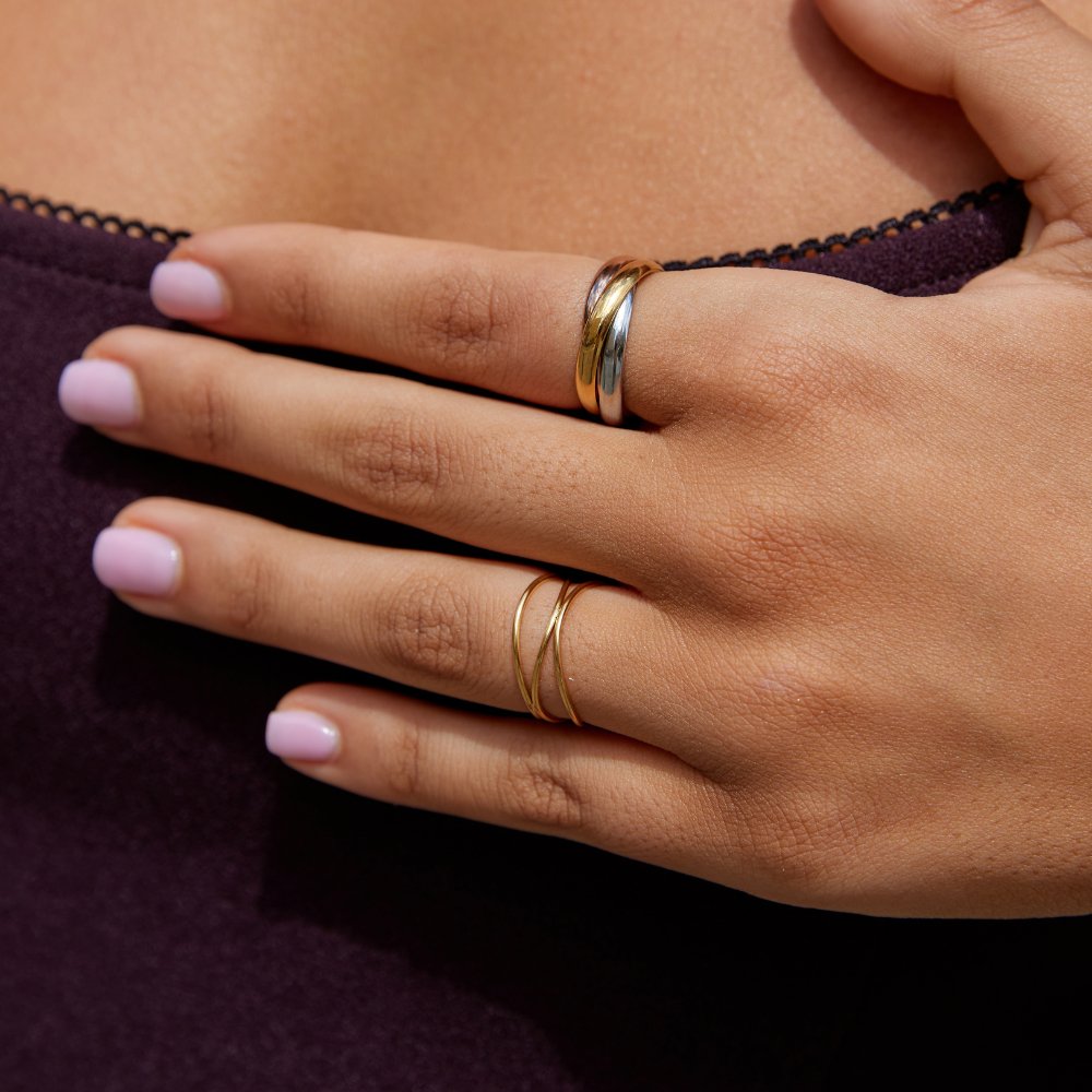 Elena Three-Toned Loop Ring — view 3