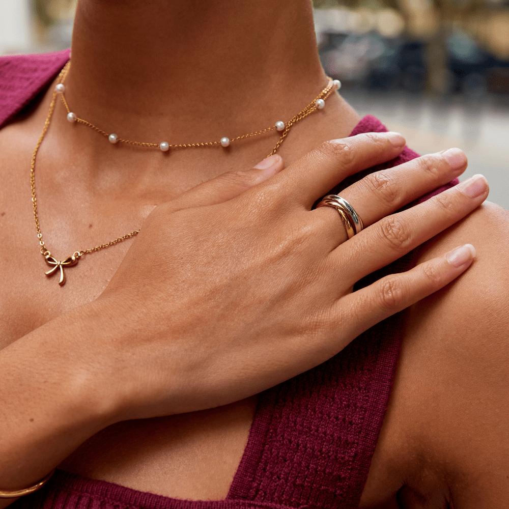 Elena Three-Toned Loop Ring — view 5