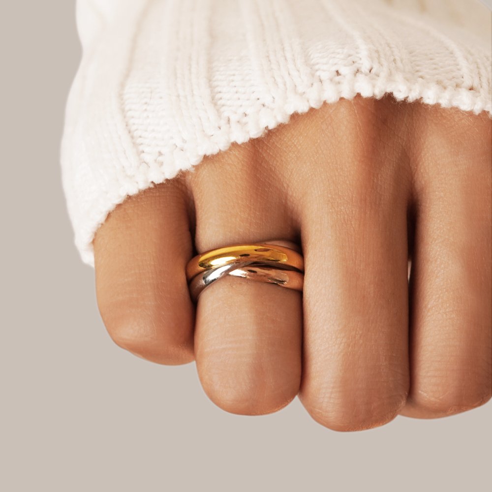 Elena Three-Toned Loop Ring — view 2