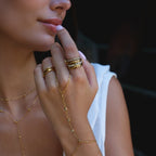 'Forever' Link Crystal & Gold Ring — view 6