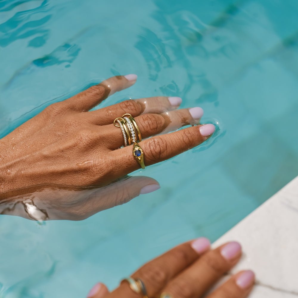 'Forever' Link Crystal & Gold Ring — view 4