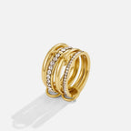 'Forever' Link Crystal & Gold Ring — view 5