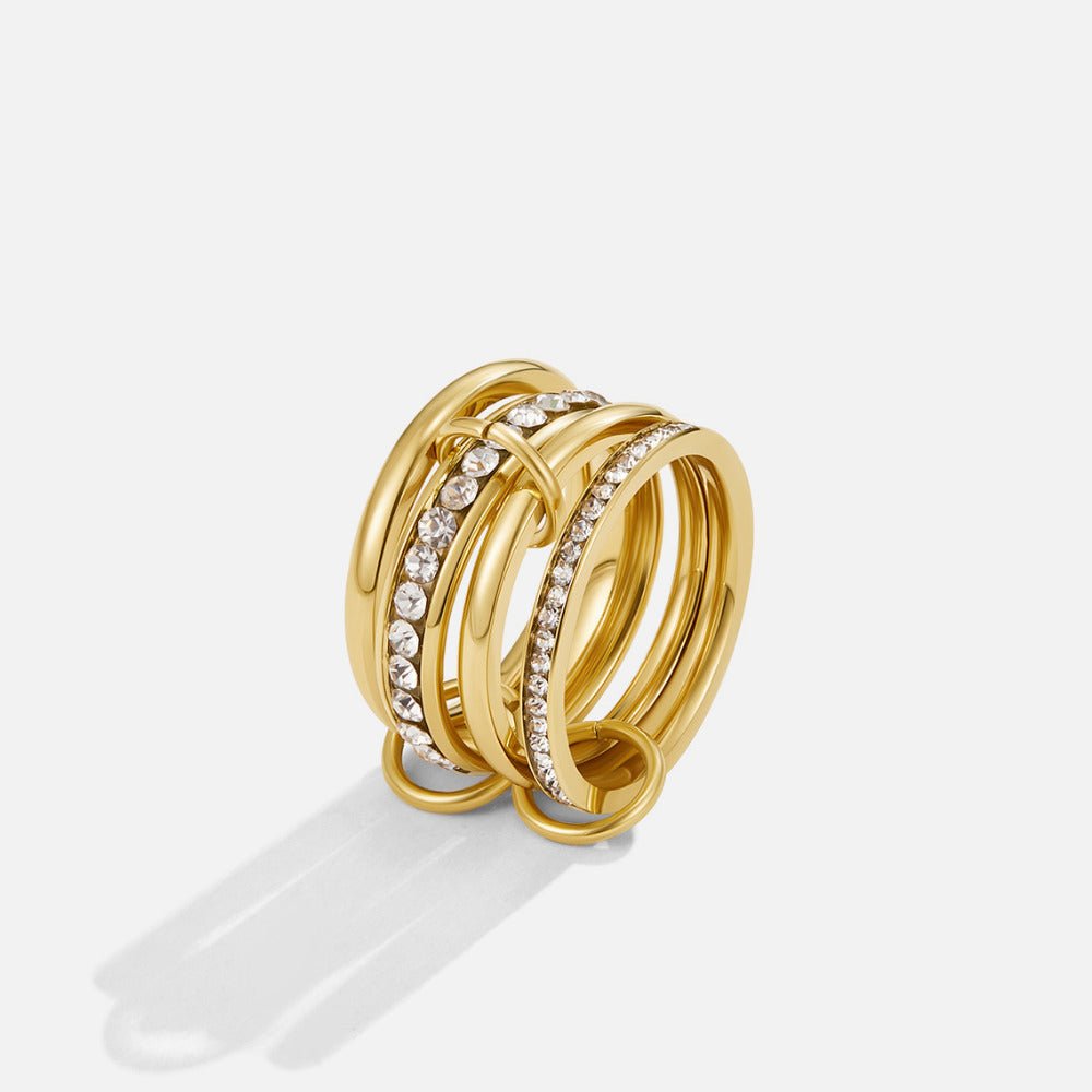 'Forever' Link Crystal & Gold Ring — view 5
