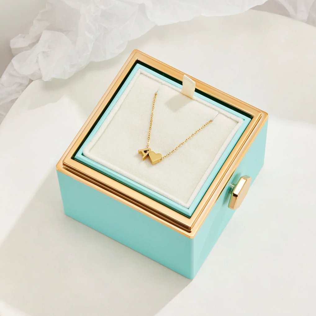Forever Love & Letter Gold Necklace — view 2