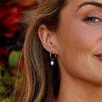 Freshwater Pearl Bella Silver Hoop Earrings — view 4