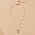 Gold Aquamarine Pendant Necklace — view 3