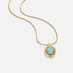 Gold Aquamarine Pendant Necklace — view 1